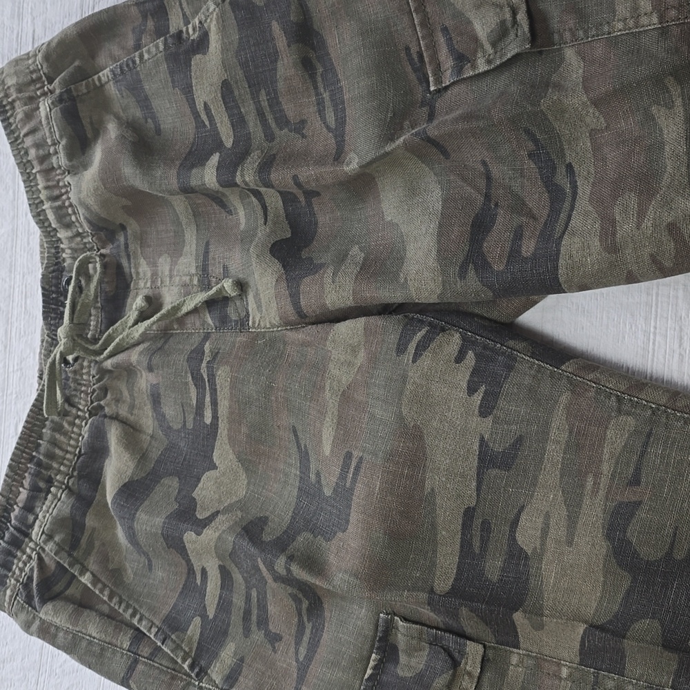SANCTUARY X Anthropologie Discoverer Linen Camo Cargo Pants Size XS - Picture 3 of 16